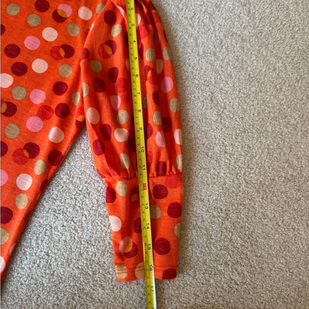 New Directions Orange With Colorful Polka Dot Blouse - Picture 11 of 11